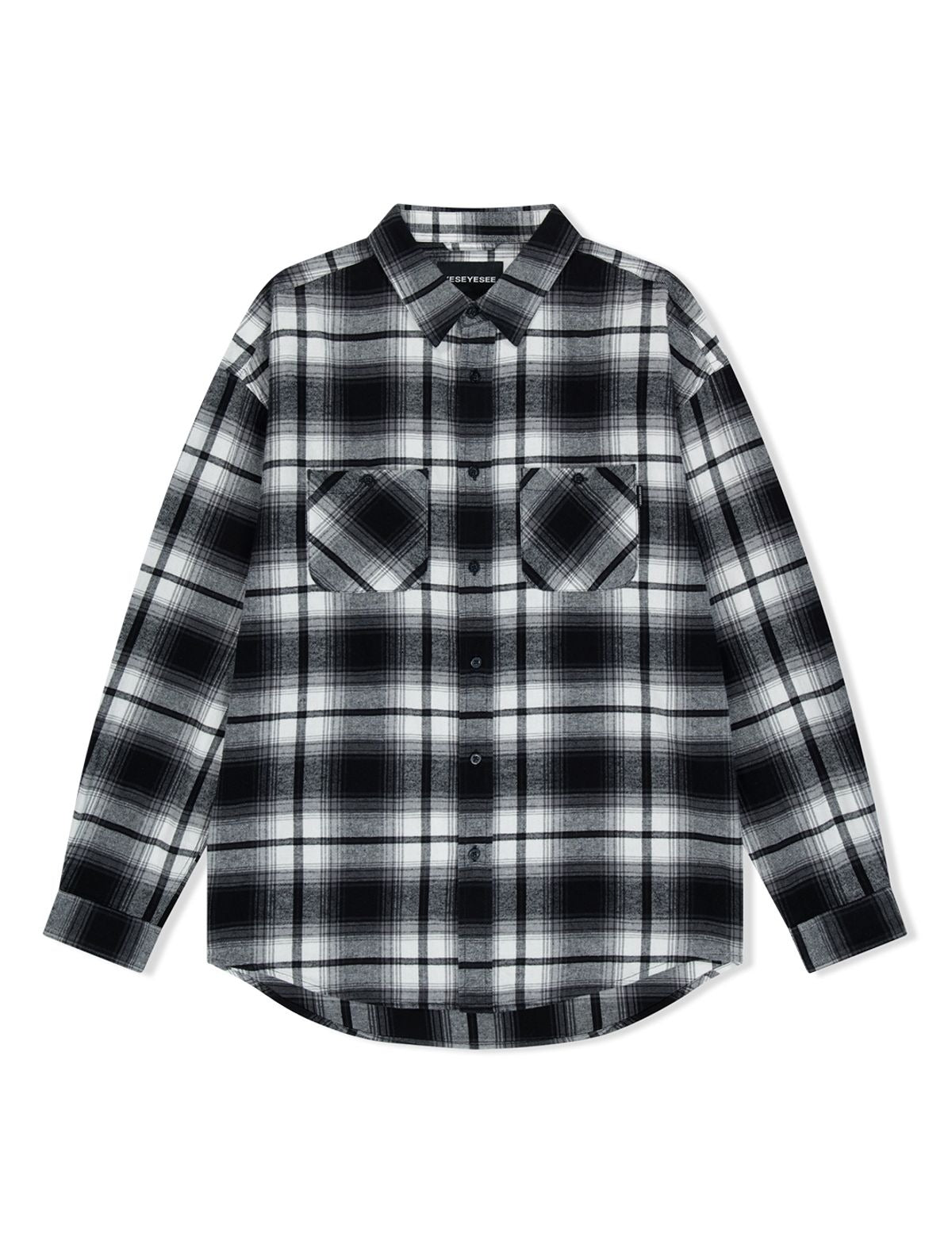 ★[LE SSERAFIM KAZUHA Worn] 【YESEYESEE】Flannel Check Shirt Black