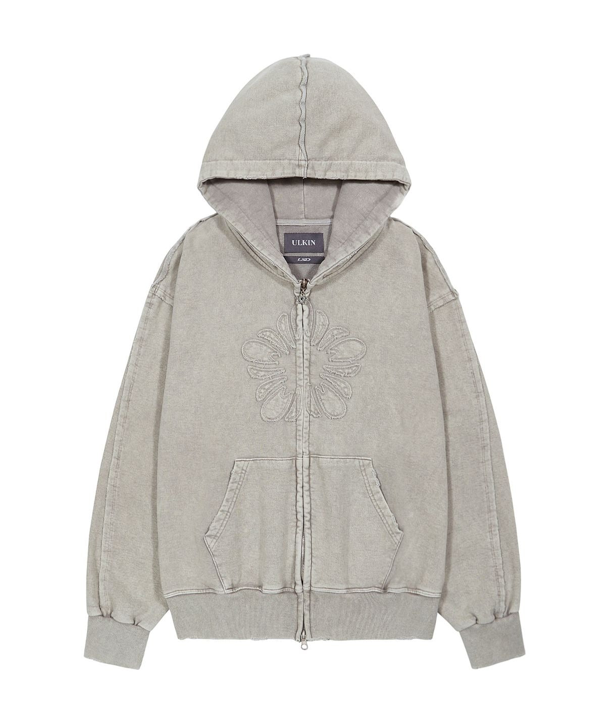 ★[LE SSERAFIM Chaewon Worn] 【ULKIN】Mugung Vintage Two-Way Hooded Zip-Up_Oatmeal