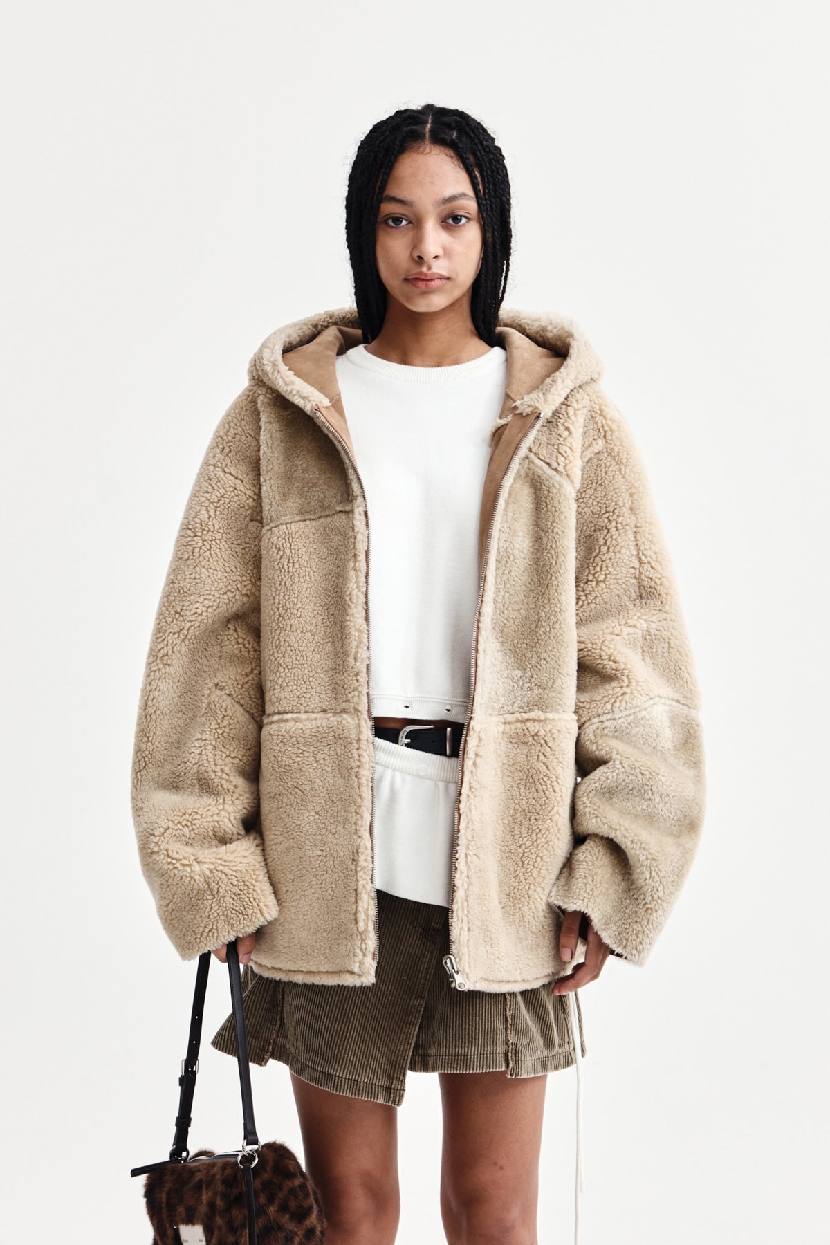 REVERSIBLE HOODY MUSTANG IN BEIGE