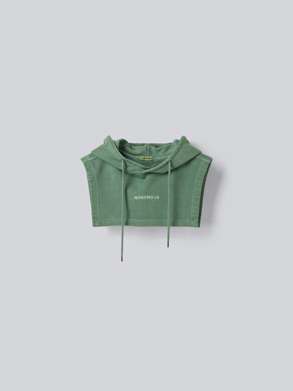 25FW_NONYMOUS AA FADING HOOD CAPE - T/GREEN (ABNAHC0010TG)