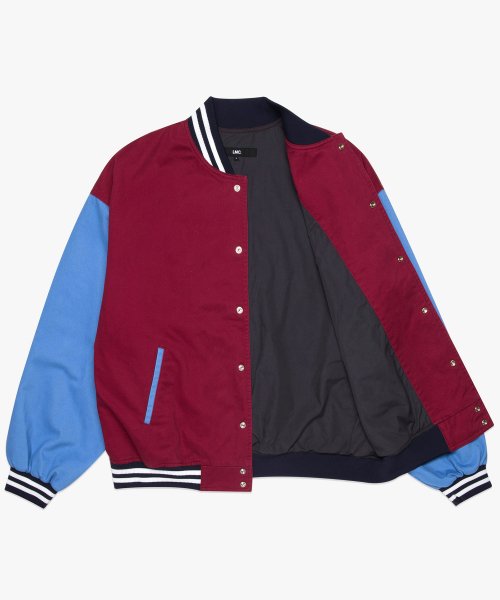 LMC OVAL WASHED BASEBALL JACKET burgundy