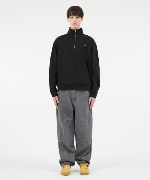 DOUBLE KNEE DENIM PANTS light gray