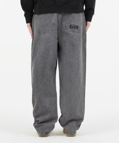 DOUBLE KNEE DENIM PANTS light gray