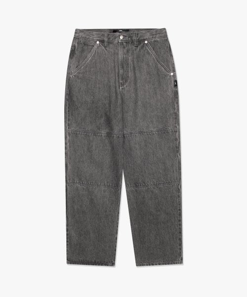 DOUBLE KNEE DENIM PANTS light gray