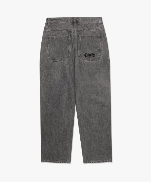 DOUBLE KNEE DENIM PANTS light gray