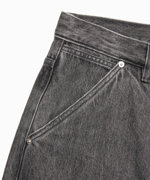 DOUBLE KNEE DENIM PANTS light gray