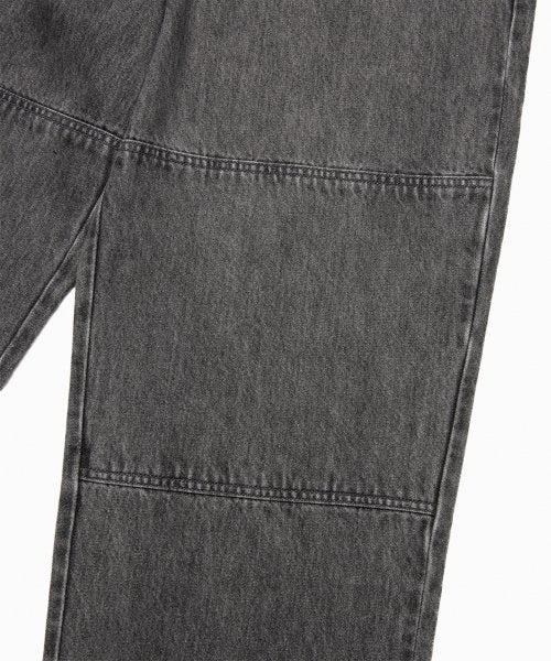 DOUBLE KNEE DENIM PANTS light gray