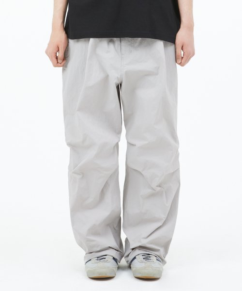 NYLON WIDE PANTS light gray