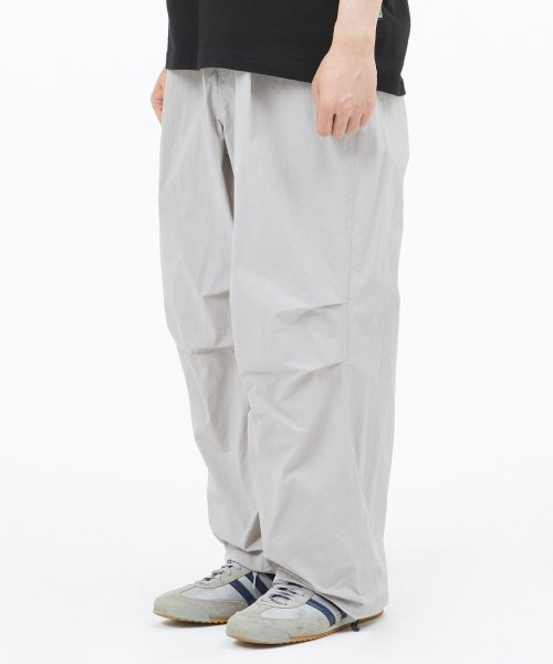 NYLON WIDE PANTS light gray