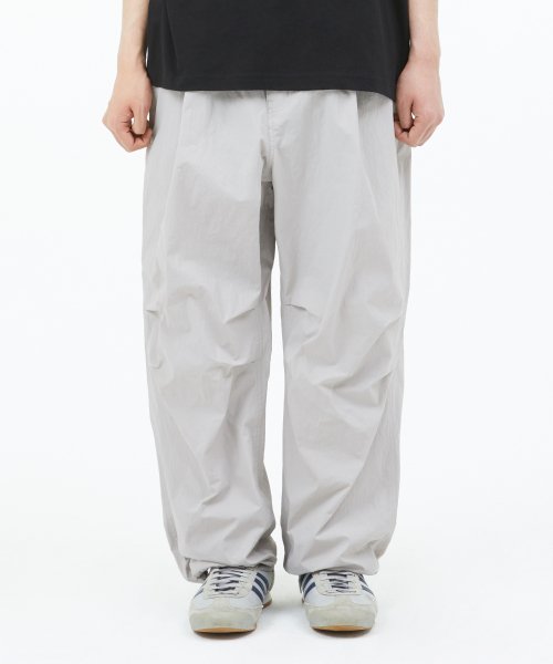 NYLON WIDE PANTS light gray