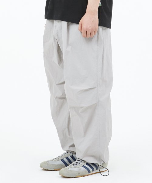 NYLON WIDE PANTS light gray
