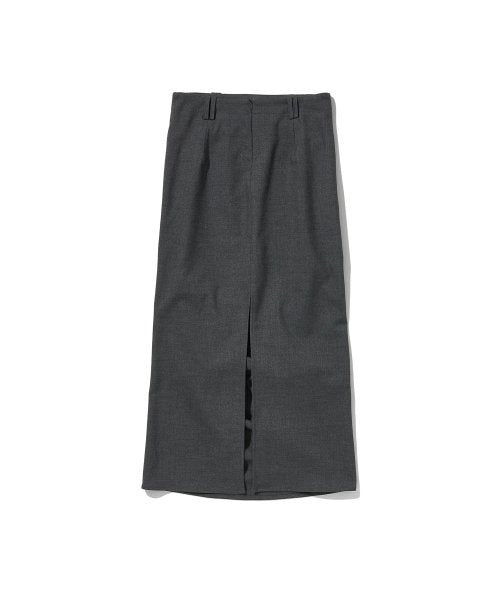 lotsyou_Old money Long Skirt Gray