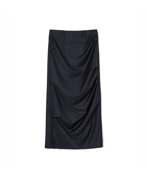 lotsyou_Old money Long Skirt Solid Navy