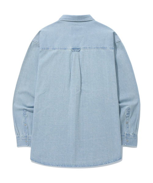 C logo denim shirt light blue