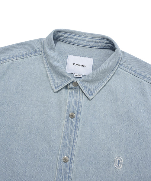 C logo denim shirt light blue