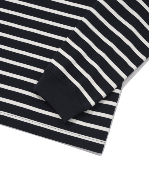 Slub Stripe Long Sleeve Navy