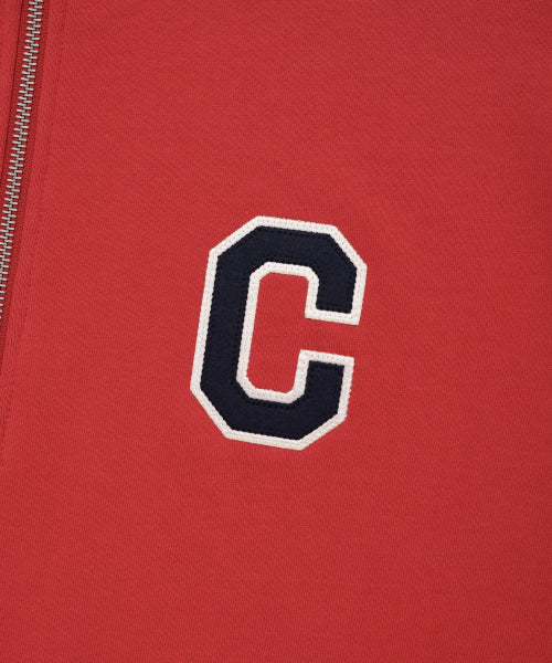 C Logo Half Zip-Up Sweatshirt Red