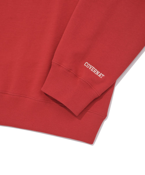 C Logo Half Zip-Up Sweatshirt Red