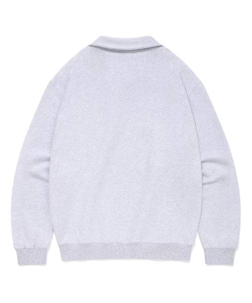 C Logo Half Zip-Up Sweatshirt Heather Gray