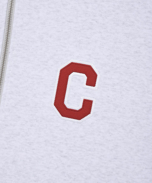 C Logo Half Zip-Up Sweatshirt Heather Gray