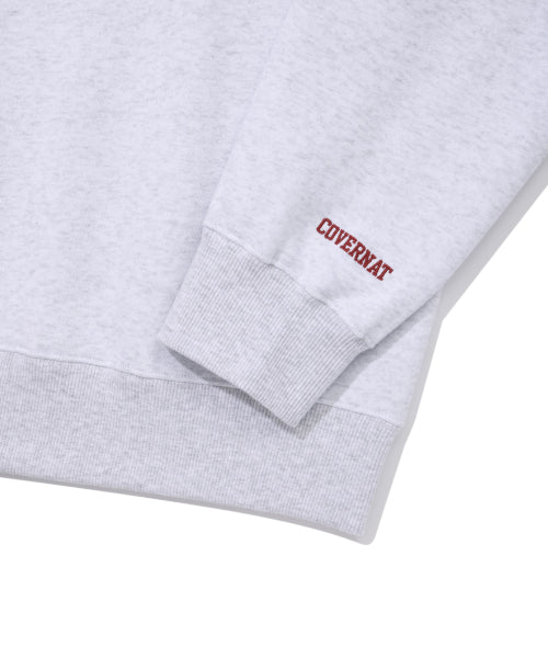C Logo Half Zip-Up Sweatshirt Heather Gray
