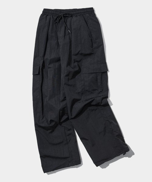 Pocket cargo nylon two-way string banding pants [charcoal]