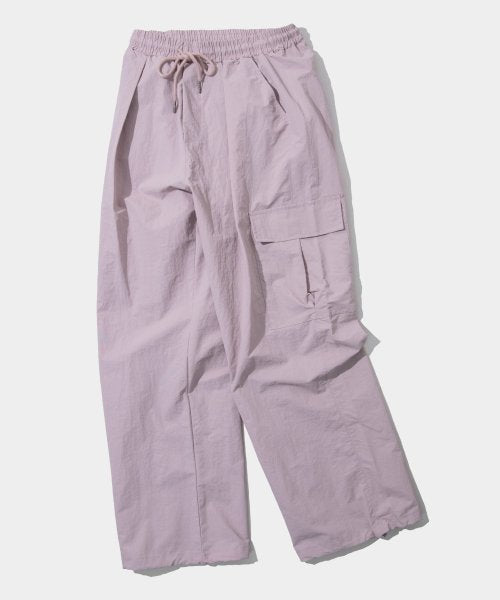 Pocket cargo nylon two-way string banding pants [charcoal]