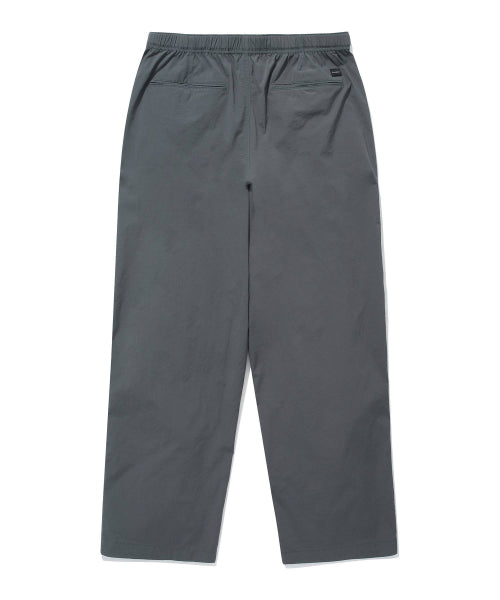 Woven Semi-wide Buckle Pants Charcoal
