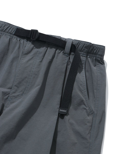 Woven Semi-wide Buckle Pants Charcoal