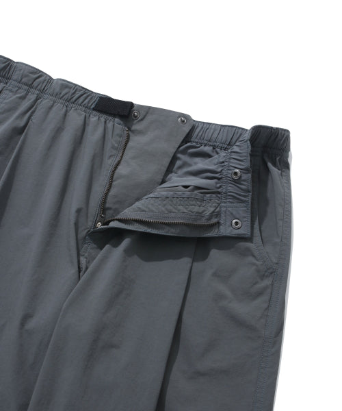 Woven Semi-wide Buckle Pants Charcoal
