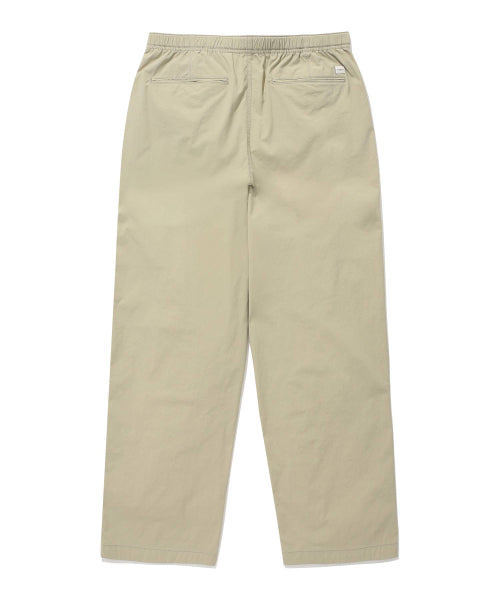 Woven Semi-Wide Buckle Pants Beige