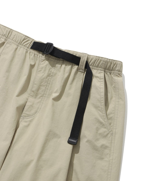 Woven Semi-Wide Buckle Pants Beige