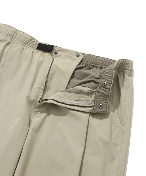 Woven Semi-Wide Buckle Pants Beige