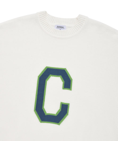 C Logo Crew Neck Knitwear Ivory