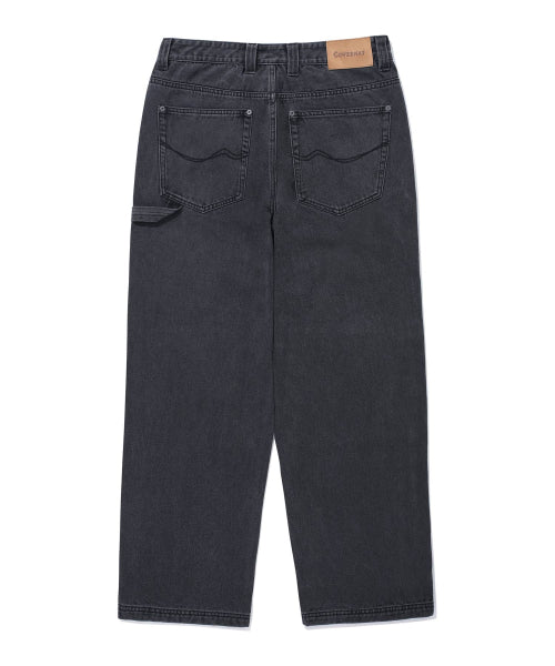 denim Carpenter Semi-wide Pants Black