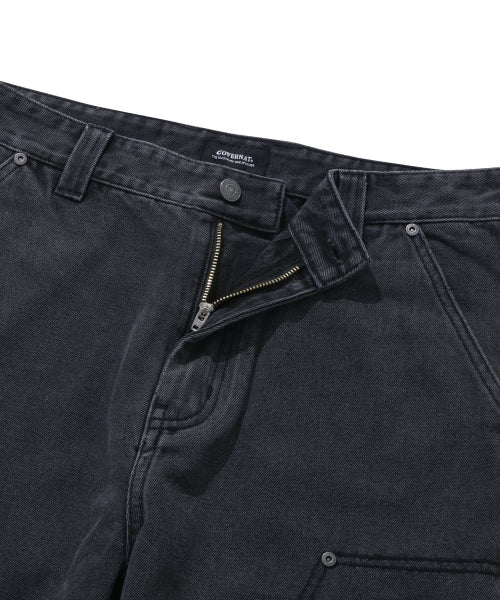 denim Carpenter Semi-wide Pants Black