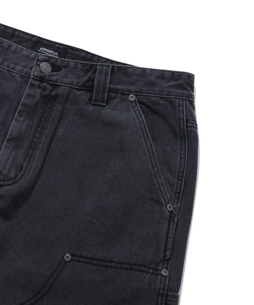 denim Carpenter Semi-wide Pants Black