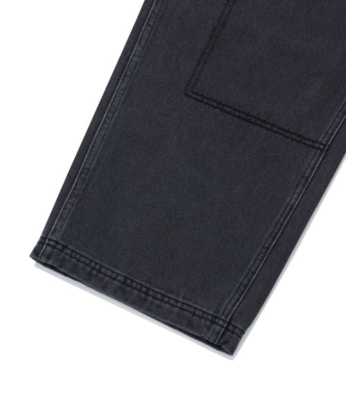 denim Carpenter Semi-wide Pants Black