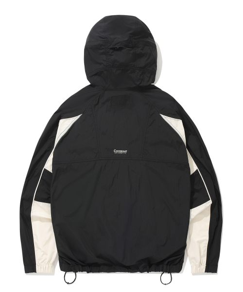 Lightweight Color Block Windbreaker Black