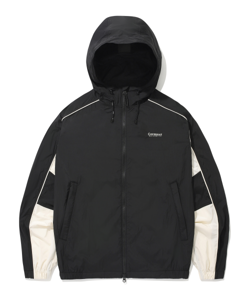 Lightweight Color Block Windbreaker Black