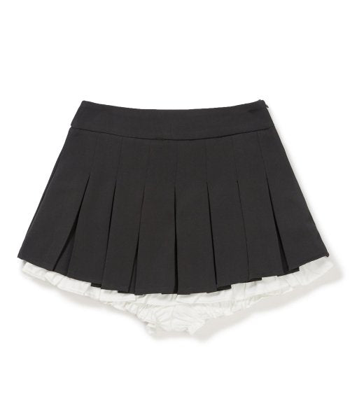 Julia Pleats Skirt Pants [GREY]