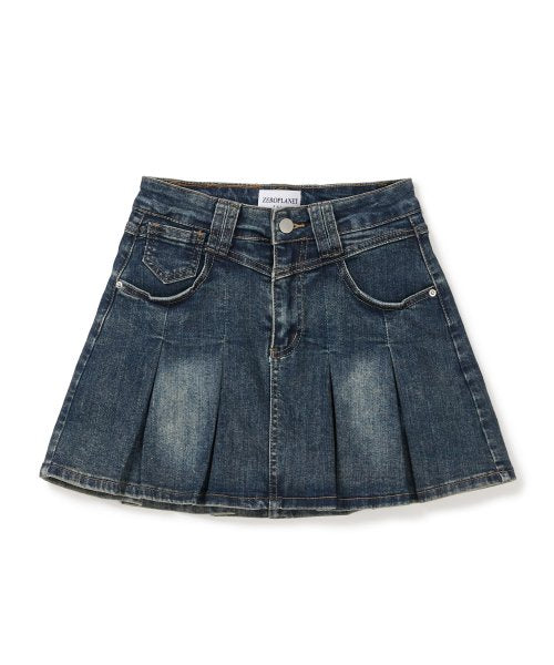 Nikita Denim Pleated Skirt Pants [DEEP DENIM]