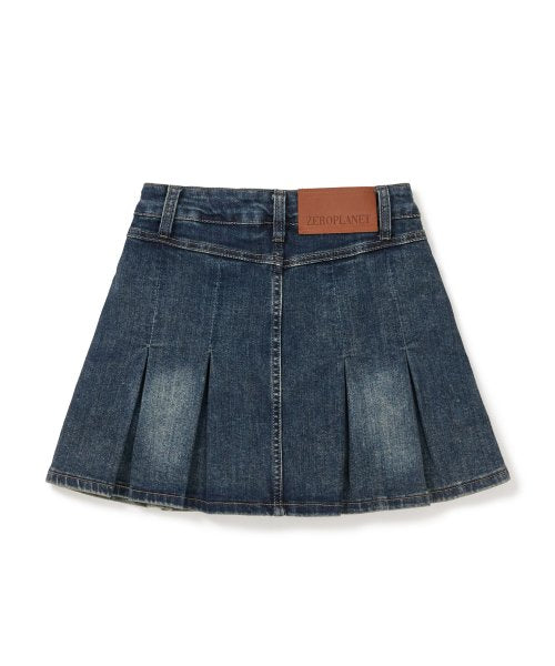 Nikita Denim Pleated Skirt Pants [DEEP DENIM]