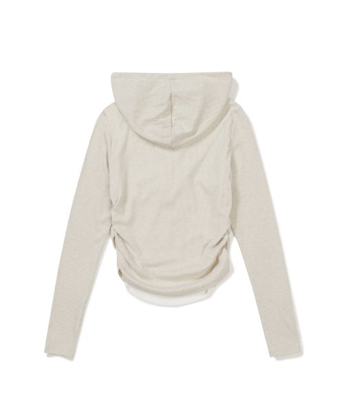 Eva Burton Layered Knit Hoodie [OATMEAL]