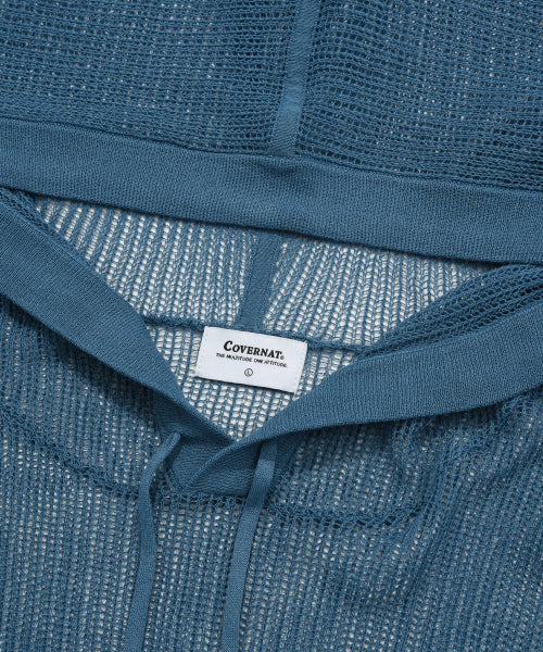 Authentic Mesh Knitwear Hoodie Ash Blue