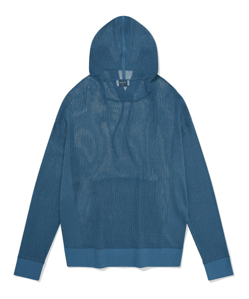 Authentic Mesh Knitwear Hoodie Ash Blue