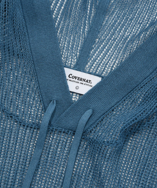 Authentic Mesh Knitwear Hoodie Ash Blue