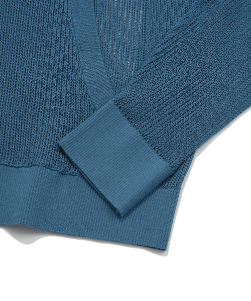 Authentic Mesh Knitwear Hoodie Ash Blue
