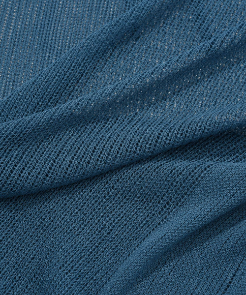 Authentic Mesh Knitwear Hoodie Ash Blue
