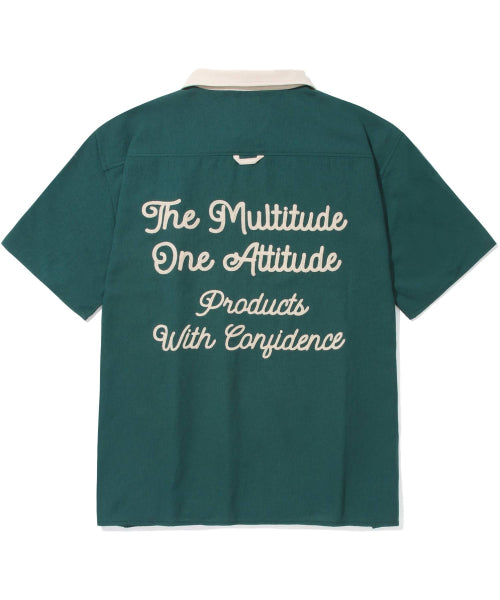 Lettering Resort Half Shirt Green